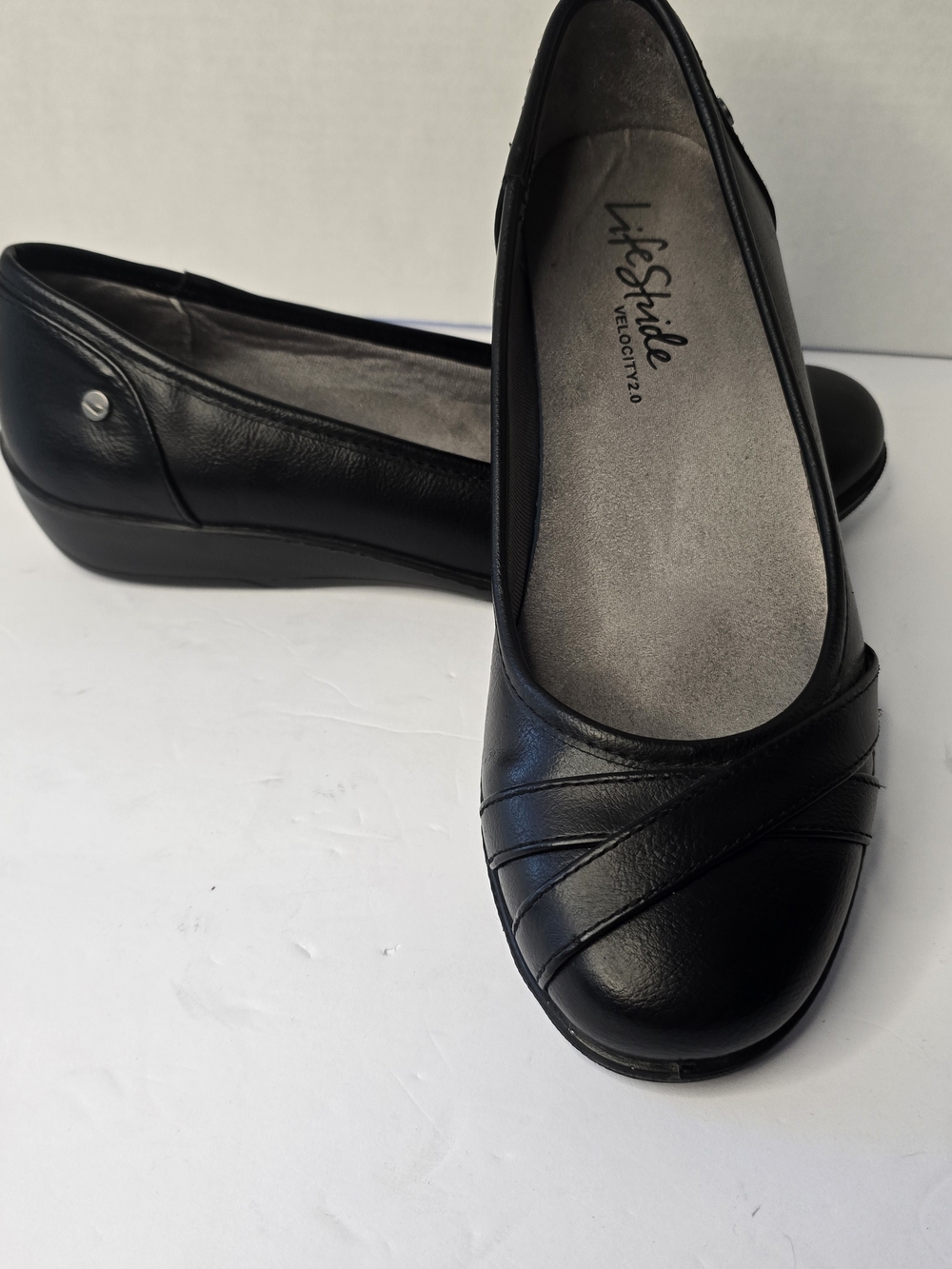 Life Stride Black Slip-On Comfort Flats